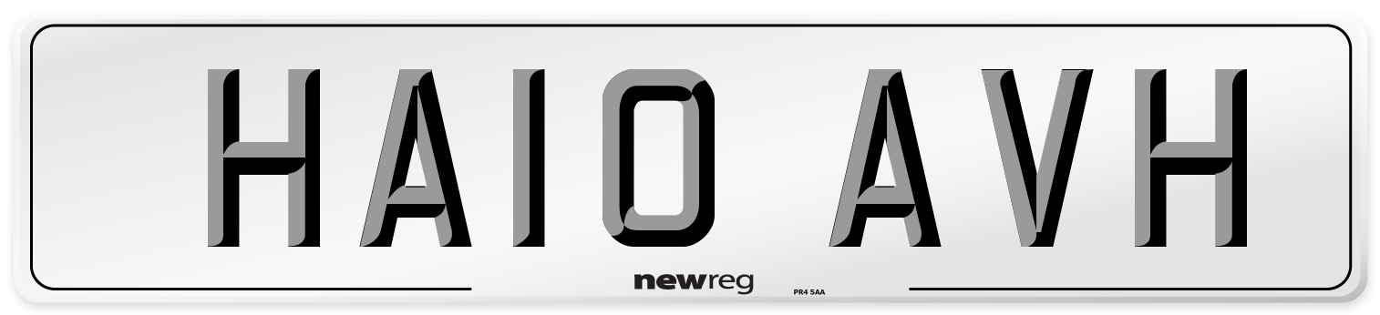 HA10 AVH Number Plate from New Reg